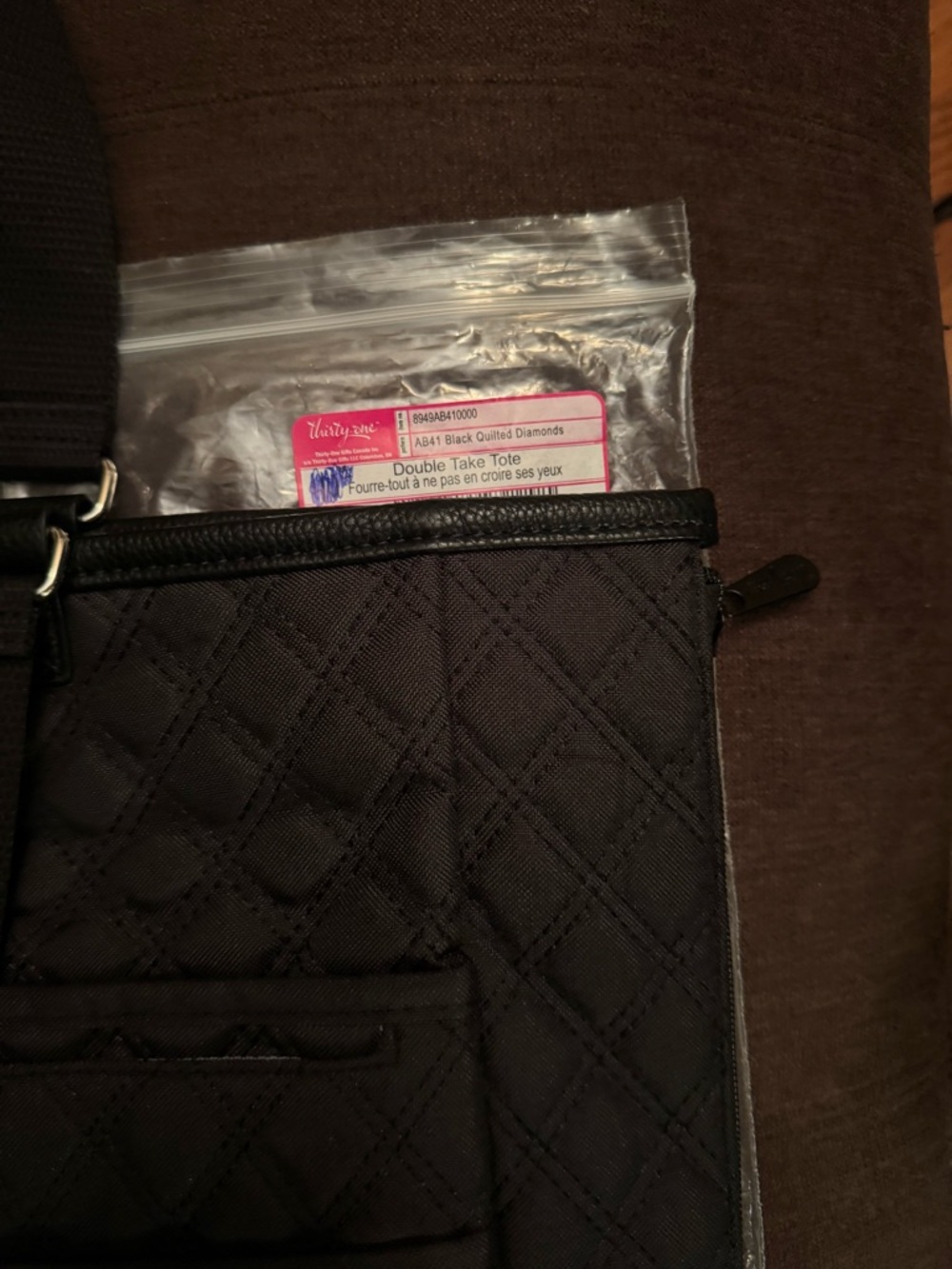Thirty One Double Take Tote Bag Reversible Quilted Diamonds/Moosin Around NWT - Picture 4 of 10
